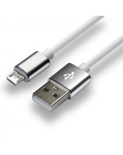 everActive cable USB 1m - White, silicone, quick charge, 2,4A - CBS-1MW