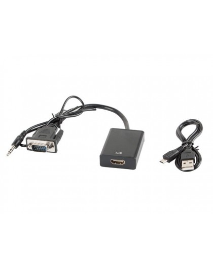 Lanberg AD-0021-BK video cable adapter 0.2 m HDMI Type A (Standard) VGA (D-Sub) Black