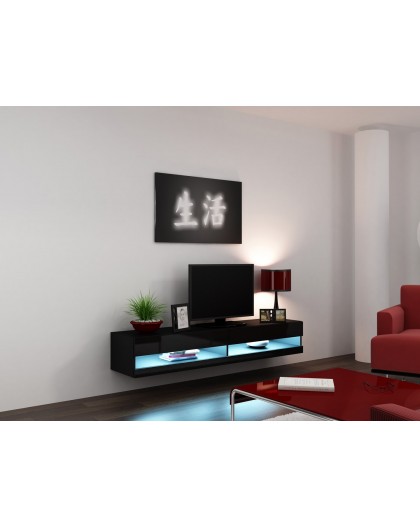 Cama TV stand VIGO NEW 30/180/40 black/black gloss