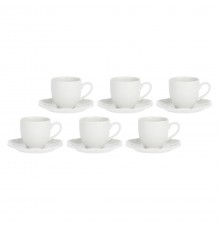 LA PORCELLANA BIANCA VILLADEIFIORI Set of 6 coffee cups with saucer 85 ml