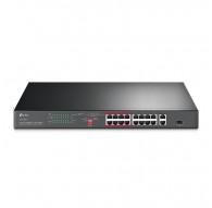 TP-Link 16-Port 10/100 Mbps + 2-Port Gigabit Rackmount PoE Switch with 16-Port PoE+