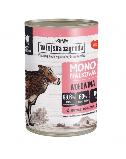 WIEJSKA ZAGRODA Monoprotein beef - wet cat food - 400g