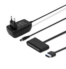 SAVIO AK-39 USB 3.0 - SATA III adapter for 3.5″/2,5" drives with power supply Black