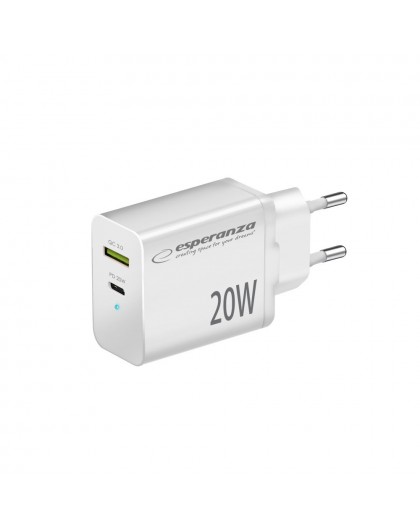 Esperanza EZC105W mains charger 20W White