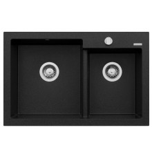 Pyramis Diplos (79X51) 1 3/4B 070058801 carbon 2-bowl granite sink