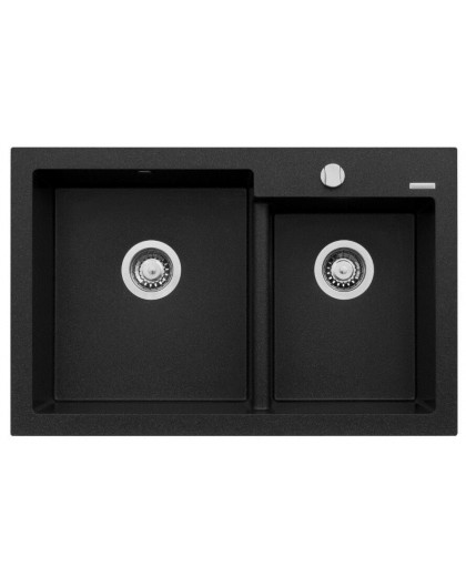 Pyramis Diplos (79X51) 1 3/4B 070058801 carbon 2-bowl granite sink