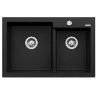 Pyramis Diplos (79X51) 1 3/4B 070058801 carbon 2-bowl granite sink