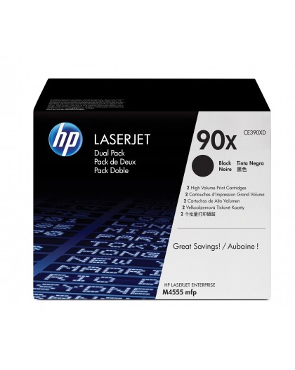HP 90X 2-pack High Yield Black Original LaserJet Toner Cartridges