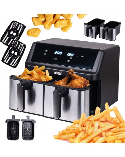 IDEAL Fat-free fryer, double horizontal 9L, 8 functions - including food drying