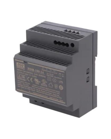 Wired power supply 24V DC 100W on DIN rail