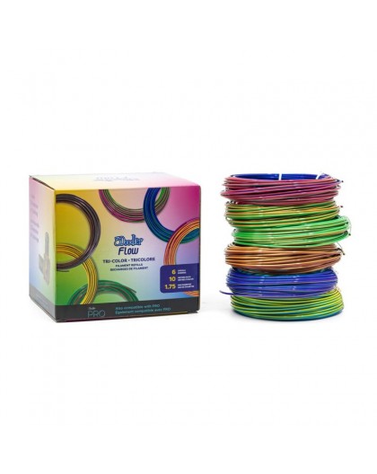 3Doodler FLOW-TRIFILLS 3D printing material Polylactic acid (PLA) Black, Blue, Copper, Gold, Green, Purple, Red 260 g