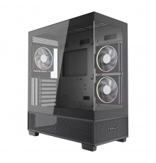 Gembird Gaming case Fornax X550 aquarium type, ATX, 2x USB 3.2 + 1x USB type-C, black