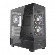 Gembird Gaming case Fornax X550 aquarium type, ATX, 2x USB 3.2 + 1x USB type-C, black