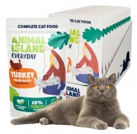 ANIMAL ISLAND Everyday Turkey fillets in broth - wet cat food - 12 x 85g