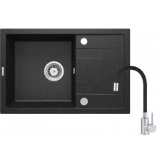 Granite sink with faucet with flexible spout