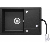 Granite sink with faucet with flexible spout