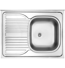 1-bowl steel sink with drainer on the left side - overlay
