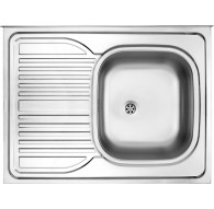 1-bowl steel sink with drainer on the left side - overlay