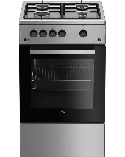 Beko FSG52020FX cooker Freestanding cooker Gas Inox