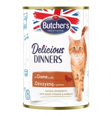 BUTCHER'S Delicious Dinners Pieces with venison in jelly - wet cat food - 400g