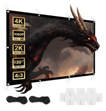 Maclean projection screen, 120", 240x180cm, 25mm 4:3 border, tension hooks, MC-169