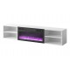 RTV cabinet POLO 180x33x39 white + fireplace black