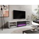 RTV cabinet POLO 180x33x39 white + fireplace black
