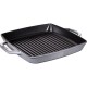 STAUB Square cast iron grill pan with two handles 33 cm, graphite