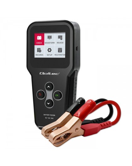 Qoltec Digital 3-in-1 Battery Tester with LCD | Polish Menu | 6V | 12V | 24V | 10Ah-200Ah