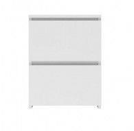 W2 bedside table 2 drawers White matt