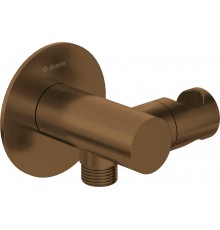 Angled connector with handset holder