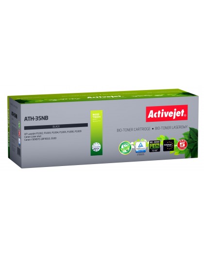 BIO Activejet ATH-35NB toner for HP, Canon printers, Replacement HP 35A CB435A, Canon CRG-712 Supreme 1800 pages black. ECO Tone