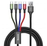 Cable USB Baseus Fast 4in1 2xUSB-C / Lightning / Micro 3.5A 1.2m (black)