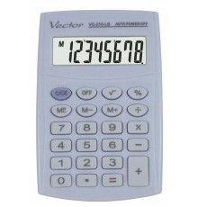 Vector KAV VC-210 LB pocket calculator, 8 digits, 64x98.5 mm, light blue