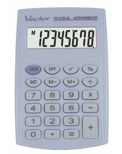 Vector KAV VC-210 LB pocket calculator, 8 digits, 64x98.5 mm, light blue