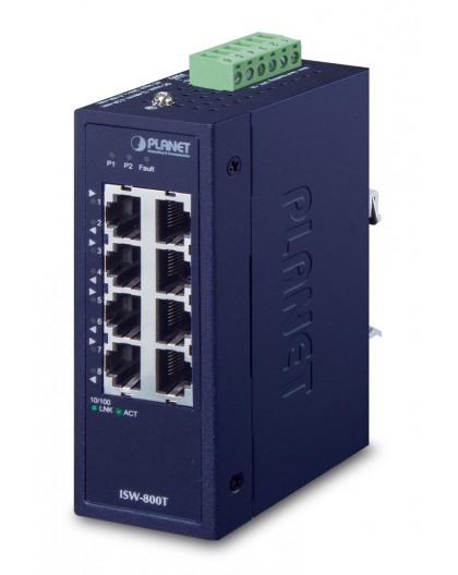PLANET ISW-800T network switch Unmanaged L2 Fast Ethernet (10/100) Blue