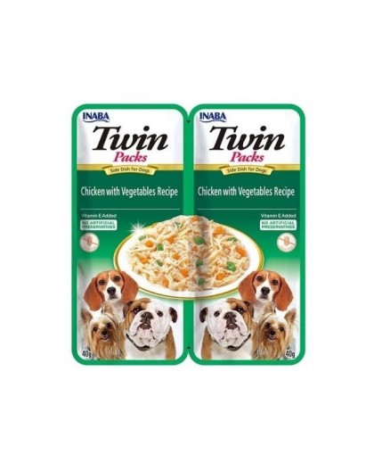 INABA Dog Twin Chicken with vegetables - wet dog food - 2x40g
