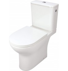 Compact toilet bowl rimless