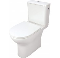 Compact toilet bowl rimless