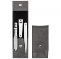 Zwilling Classic Inox Travel Set - Leather Case, 3 Pieces - Grey