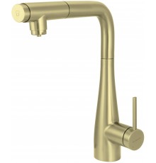 Kitchen faucet with water filter connection with pull-out spout