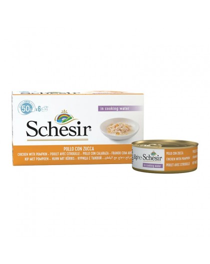 SCHESIR Chicken fillets with pumpkin in broth - wet cat food - 6x50g