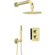 Concealed shower set with mixer box - with overhead shower