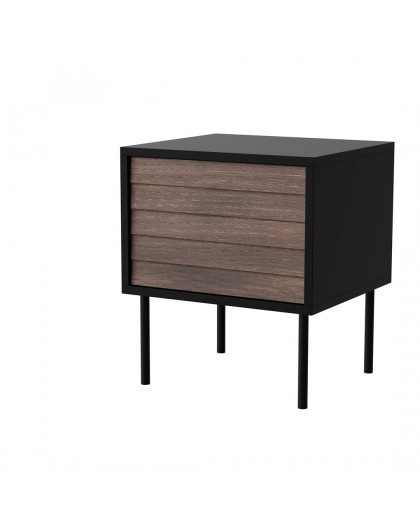 Bedside cabinet, 2 pcs. CORTINA 45x40x51 black/walnut