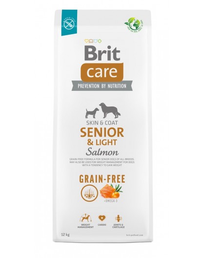 BRIT Care Senior&Light Salmon - dry dog food - 12 kg