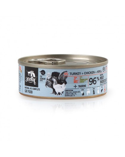3COTY Turkey with chicken and krill Senior - wet cat food - 80g