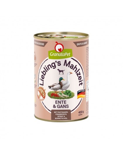 GRANATAPET Liebling's Mahlzeit Duck and goose - wet dog food - 800g