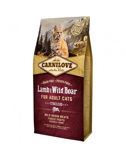 CARNILOVE Lamb & Wild Boar Sterilised - dry cat food - 6kg