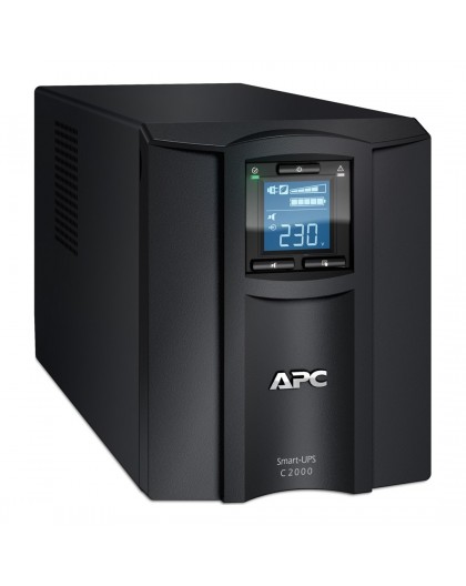 APC Smart-UPS C, Line Interactive, 2000VA, Tower, 230V, 6x IEC C13+1x IEC C19 outlets, USB and Serial communication, AVR, Graphi