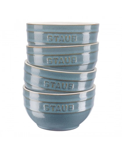 Staub Ceramique Bowl set 0.7 L Round Ceramic Turquoise 4 pc(s)
